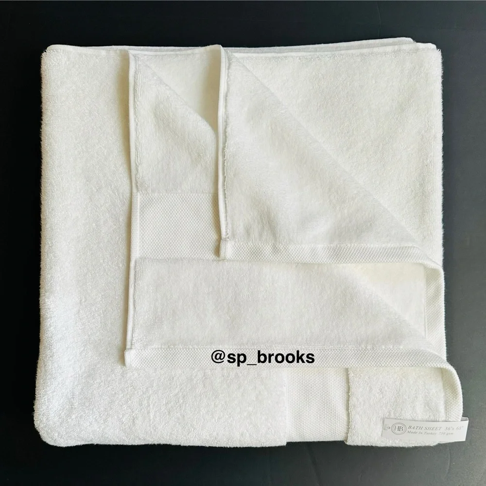 🎁1PC Hotel Balfour Bath Sheet - 750 gsm - White - 36” x 68” - Made in Turkey